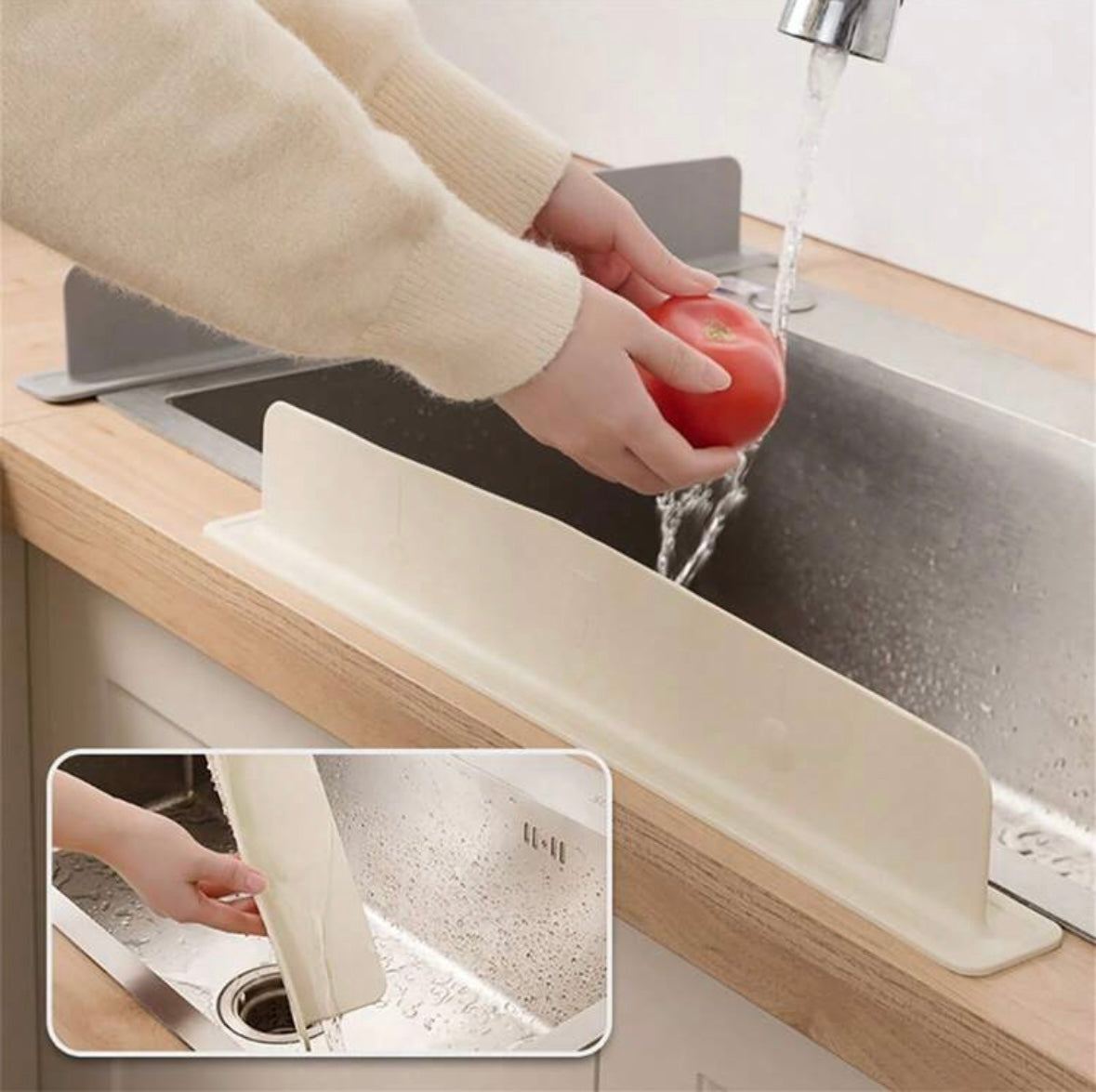 Splashy – Barieră anti-stropire pentru chiuvetă, cauciuc flexibil, protecție împotriva apei